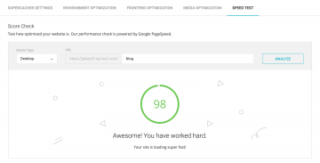 Best SG Optimizer Tutorial Performance Test Google PageSpeed Insights Score 98