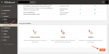 SiteGround Site Tools Activate Cloudflare CDN Set Up