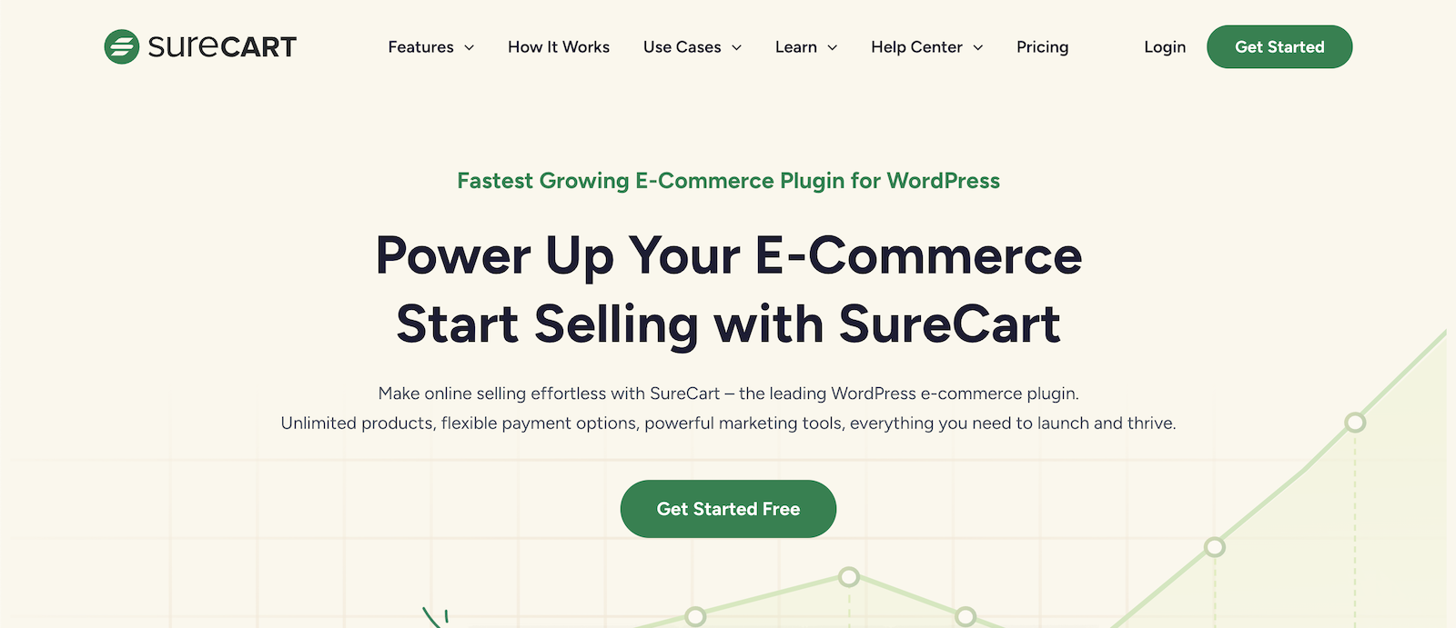 SureCart Home Page Screen
